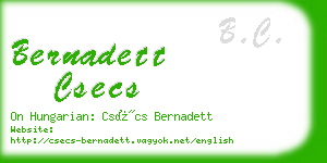 bernadett csecs business card